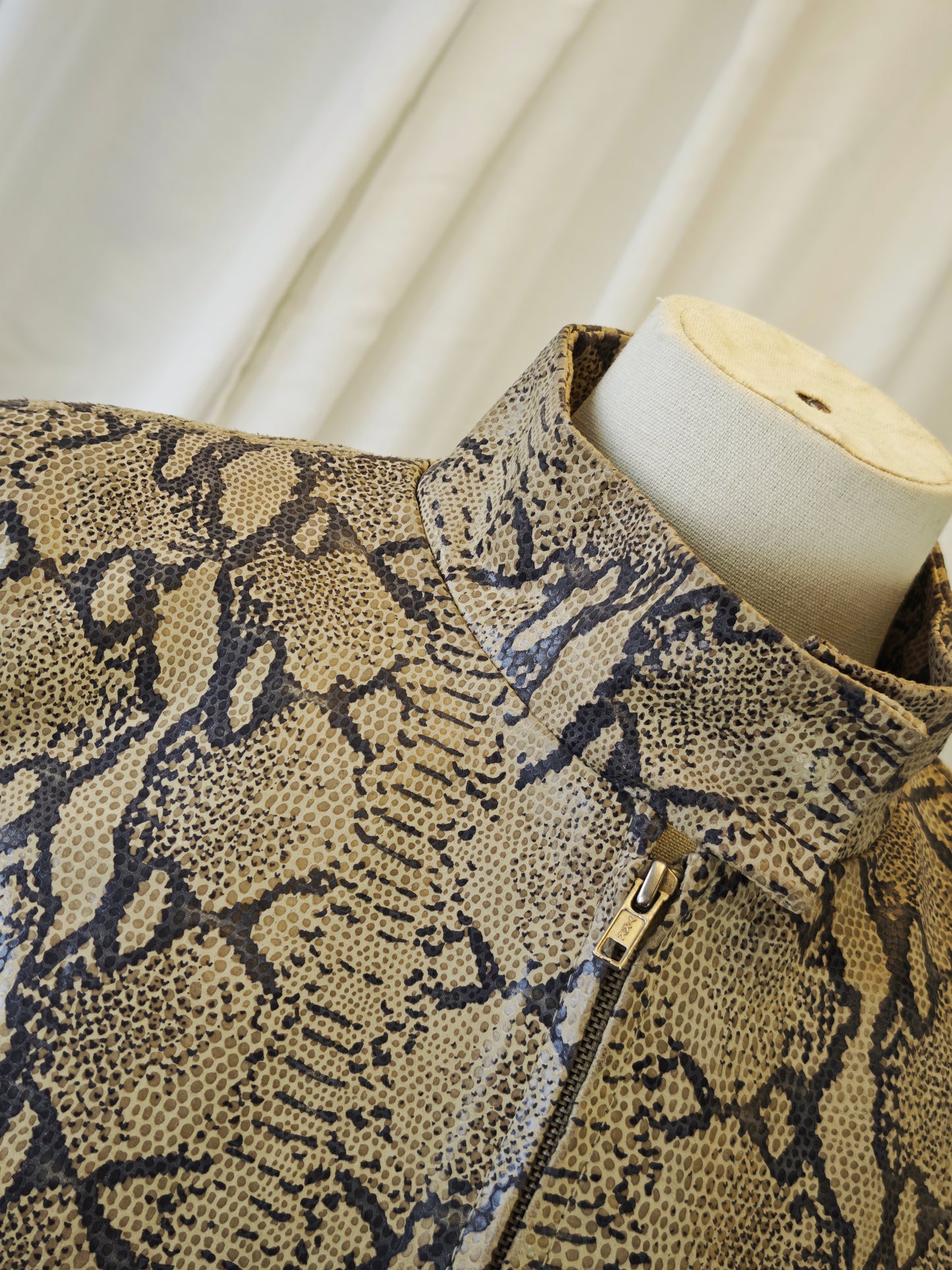 Leather snake print suit