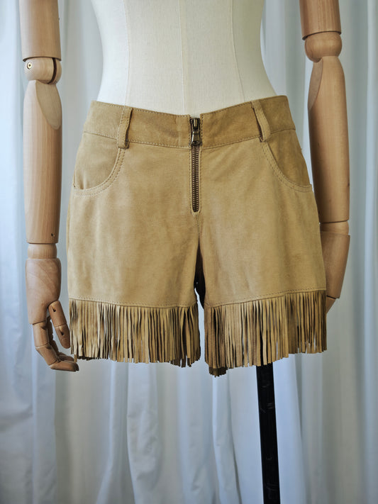Fringed micro shorts