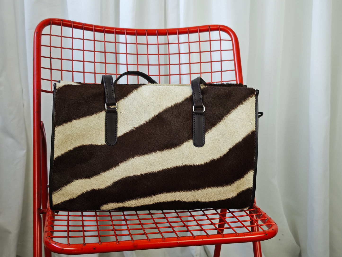 Genuine zebra hide bag