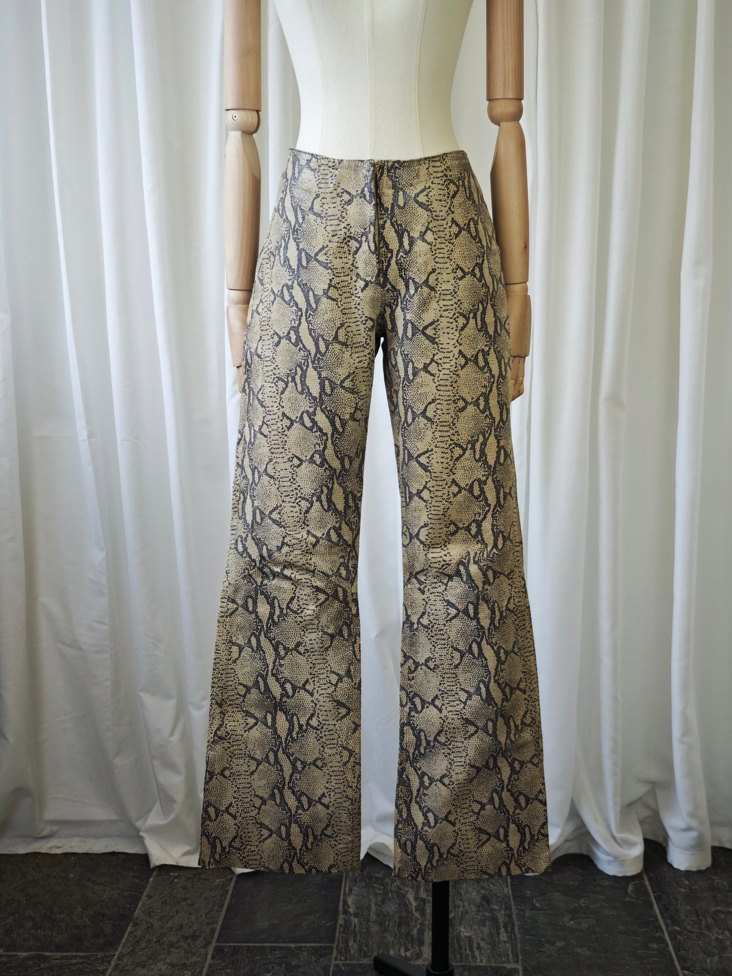 Leather snake print suit