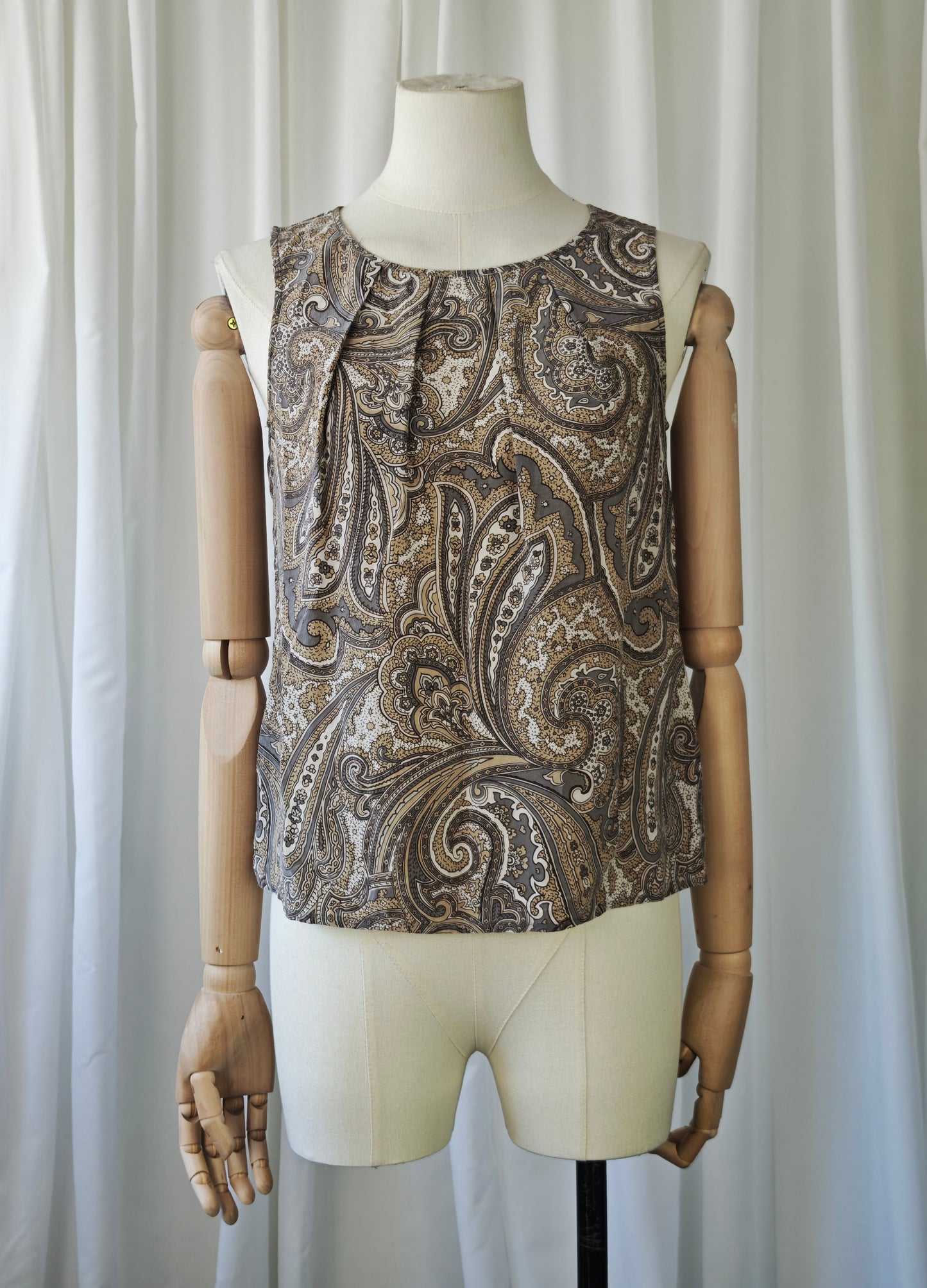 Silk paisley print top - petit