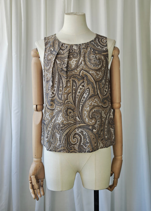 Silk paisley print top - petit