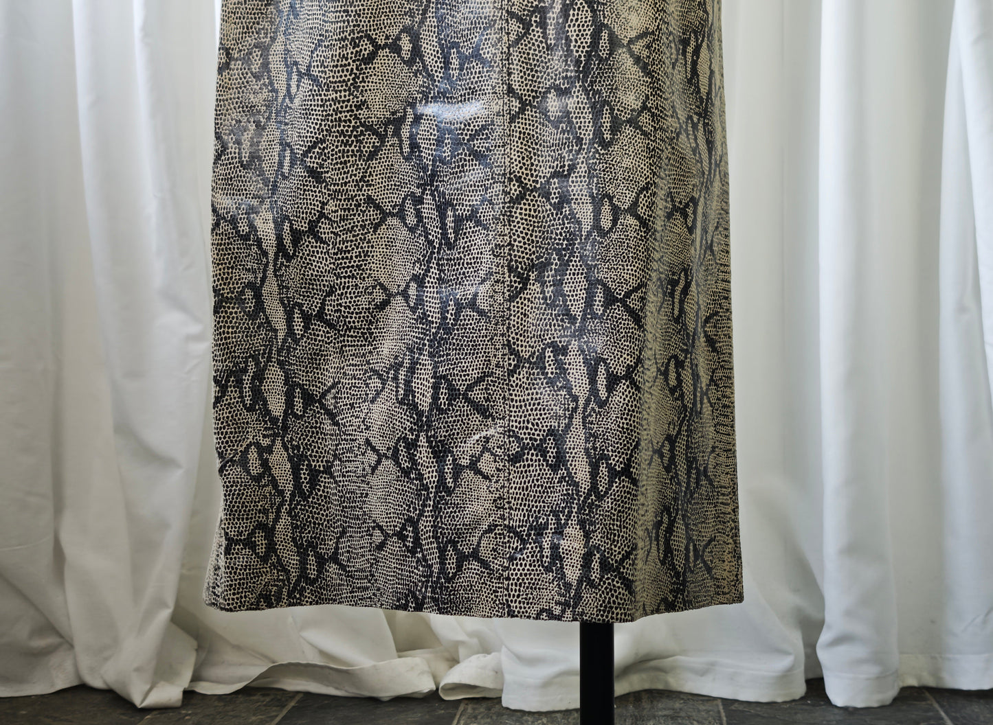 Leather snake print skirt