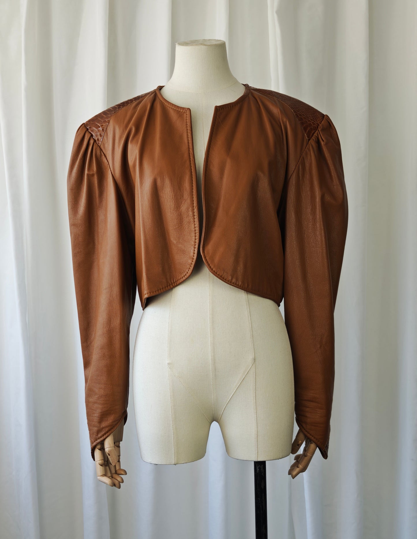 1980s leather bolero jacket