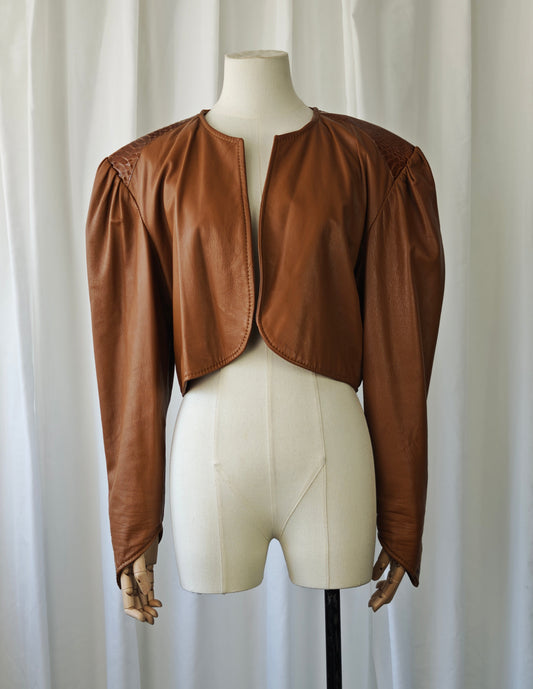 1980s leather bolero jacket