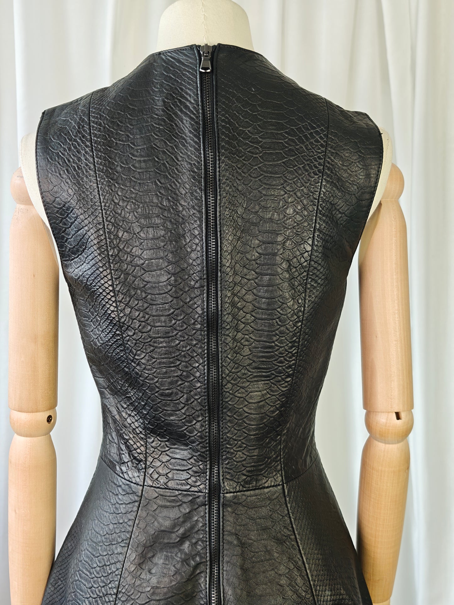 Leather snake print dress