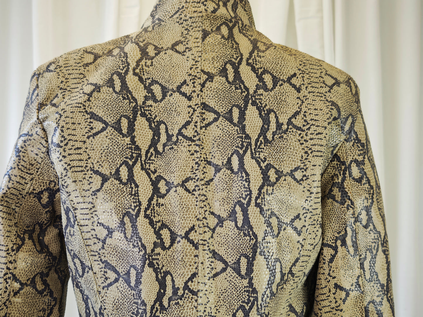 Leather snake print suit