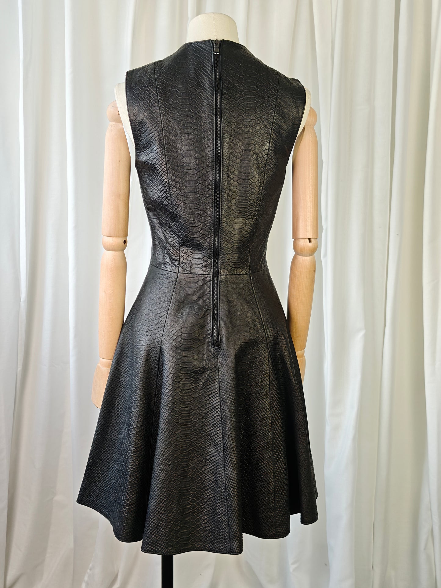 Leather snake print dress
