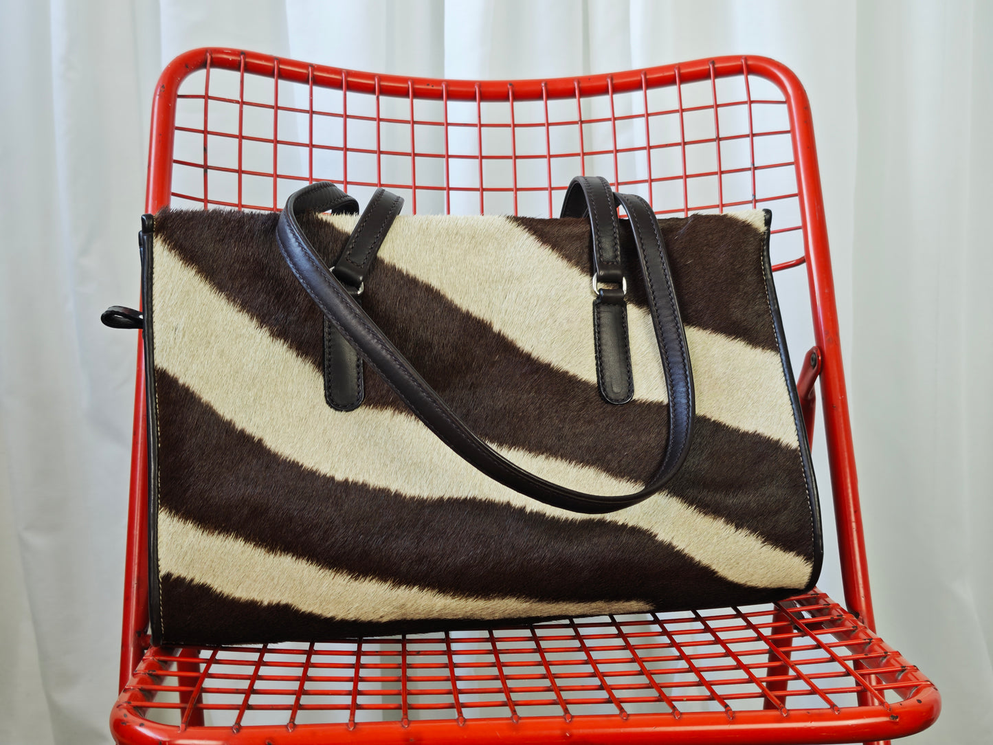 Genuine zebra hide bag