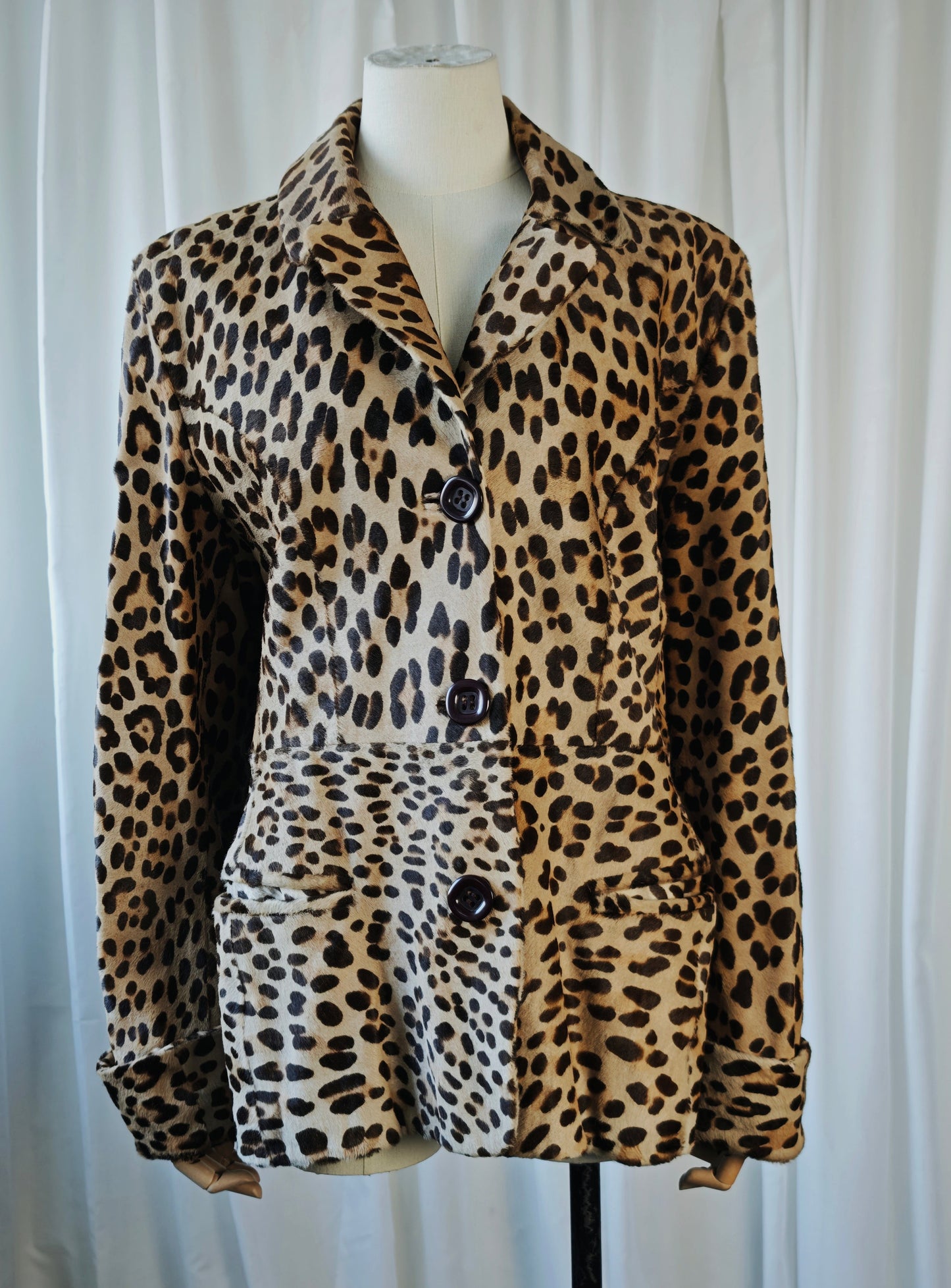Leopard pony hair jacket