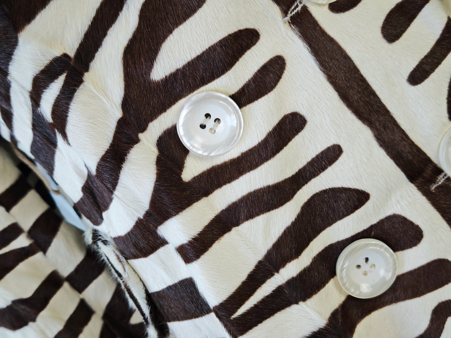 Zebra print pony coat