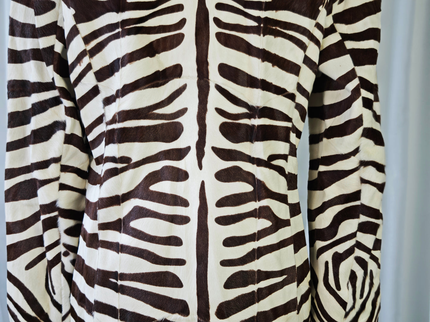 Zebra print pony coat
