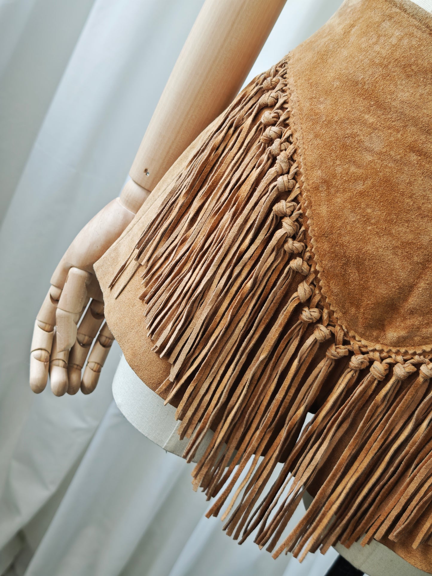 Suede fringe shorts