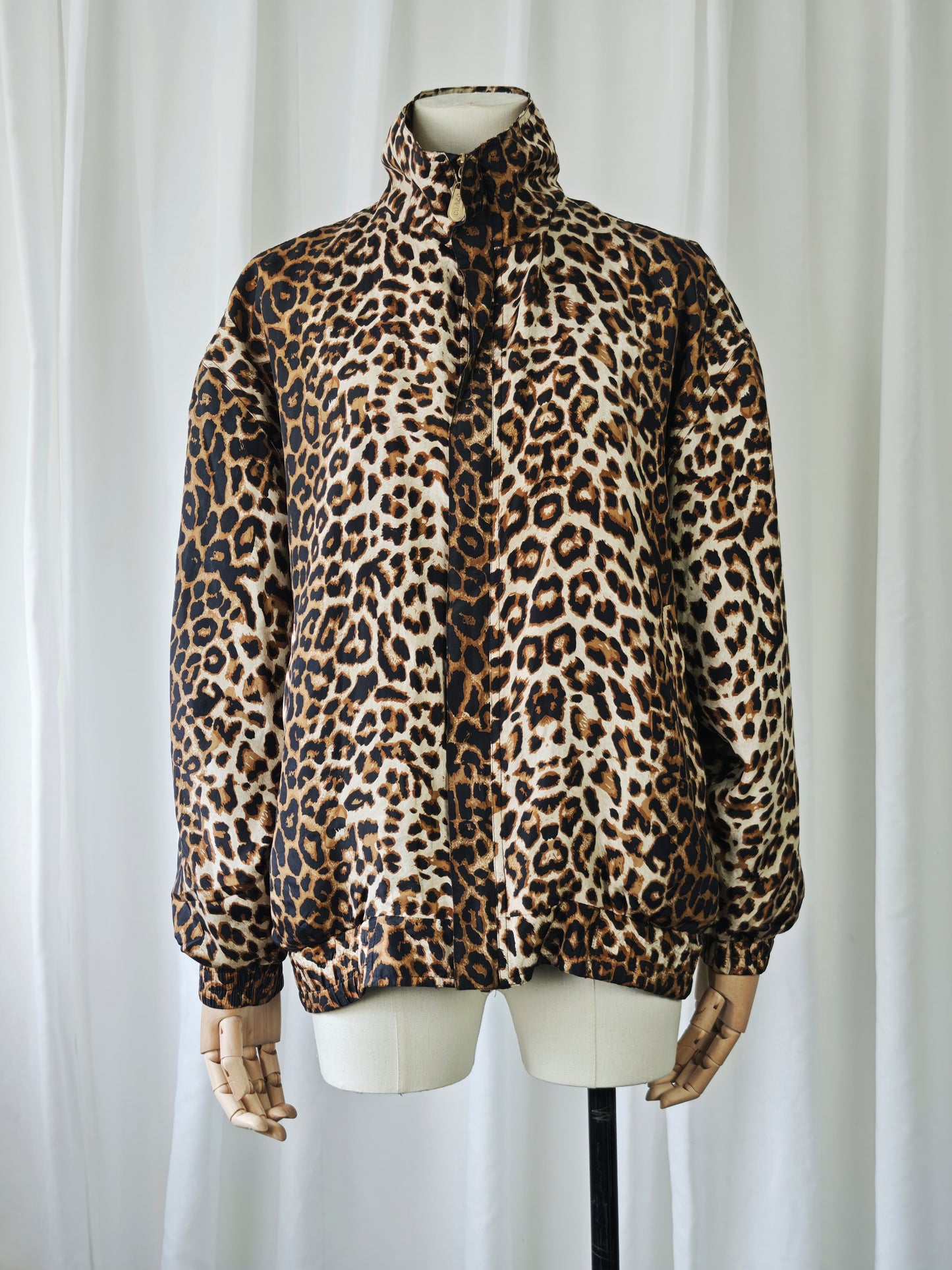 Silk leopard bomber jacket