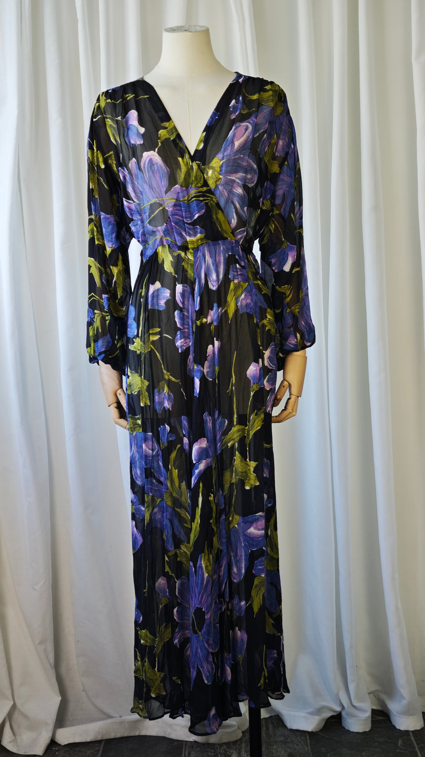 1970's silk chiffon dress