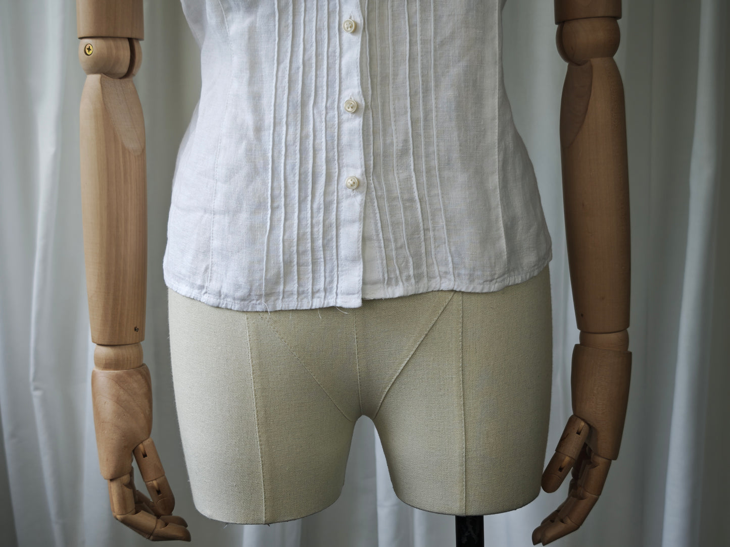 Linen baby doll blouse
