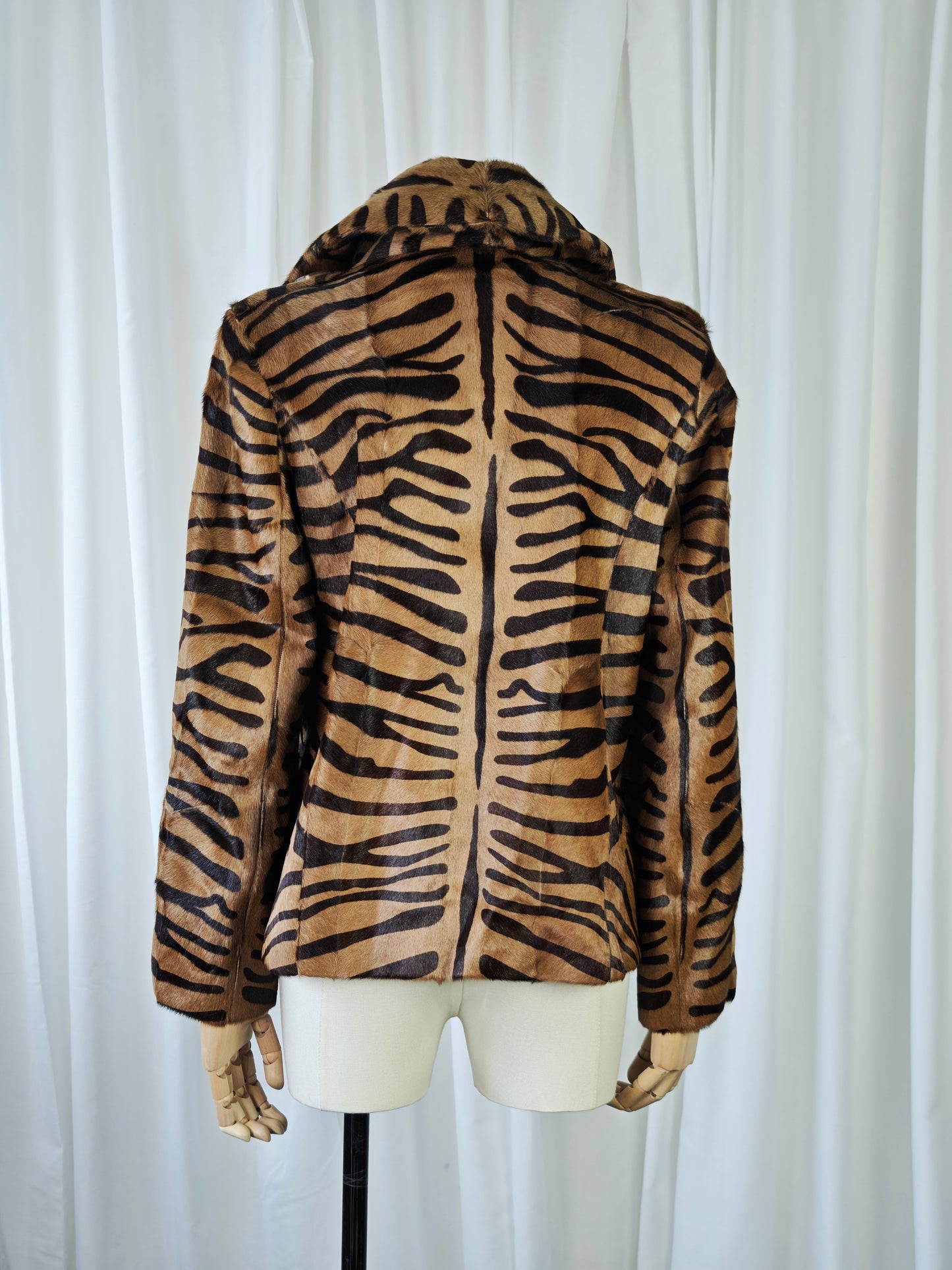 Tiger print pony jacket