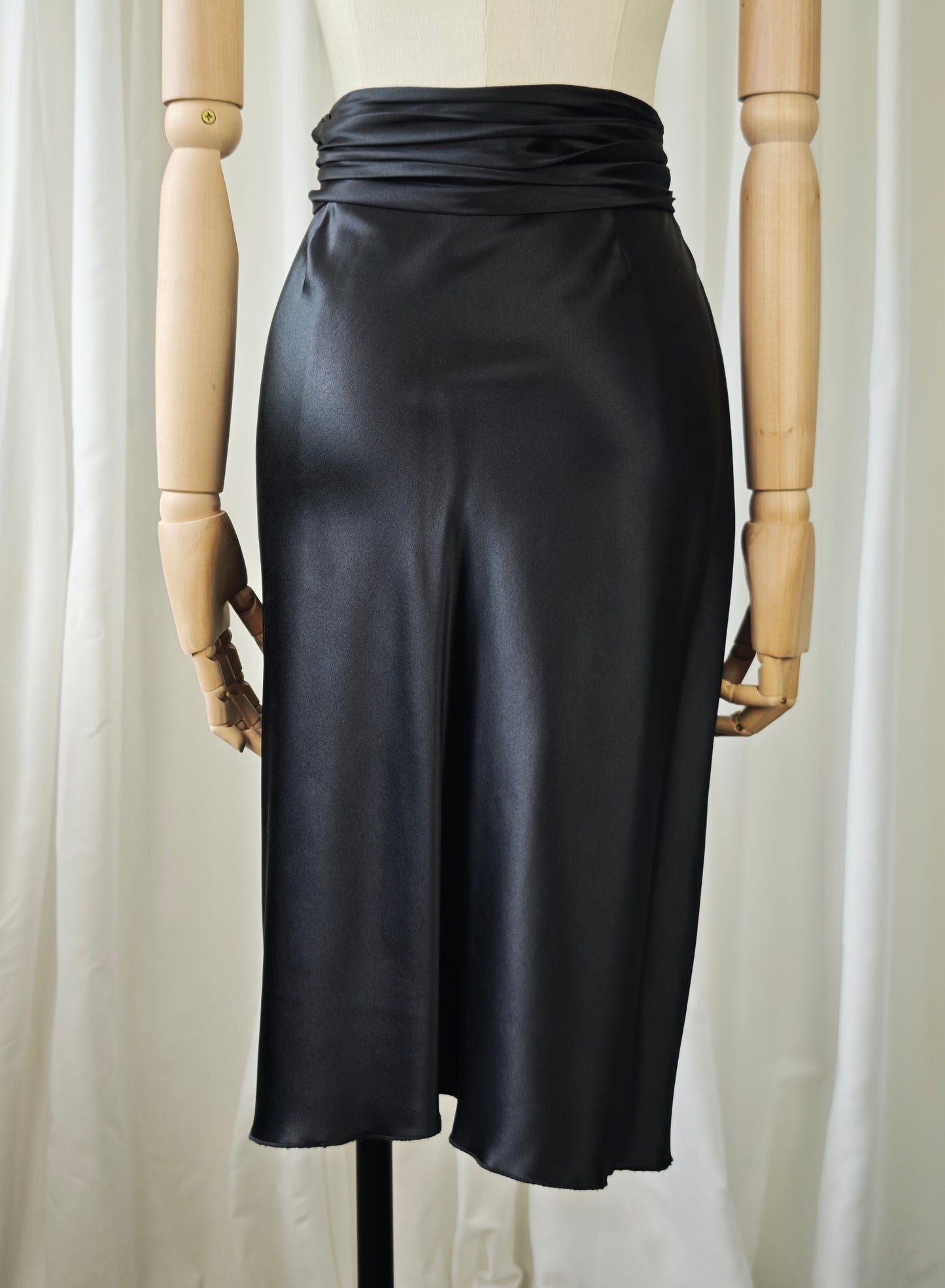 Silk midi skirt