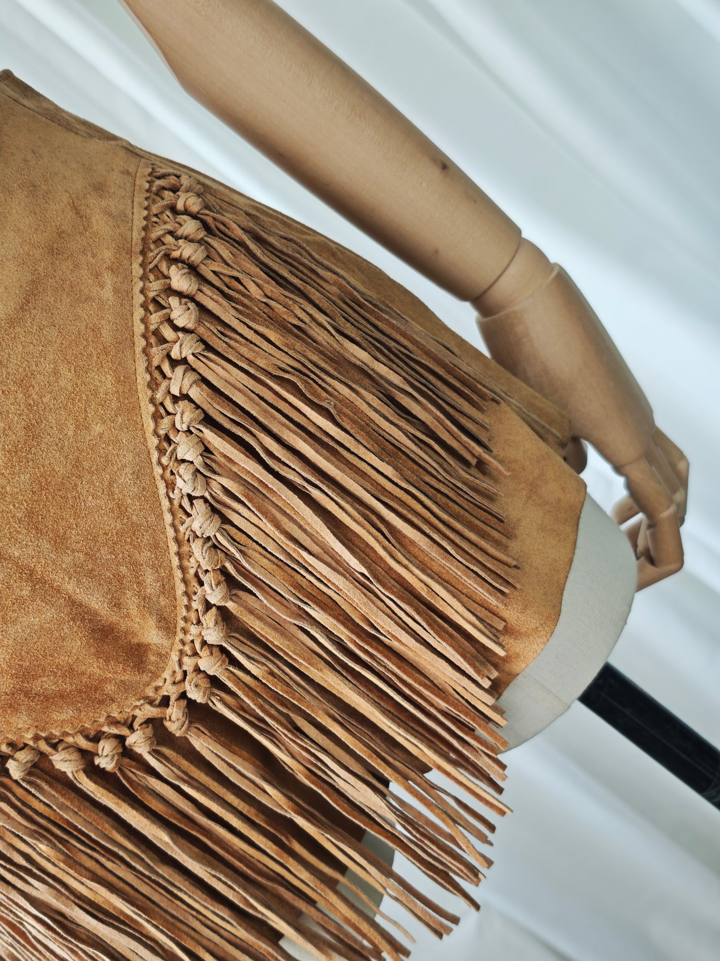 Suede fringe shorts