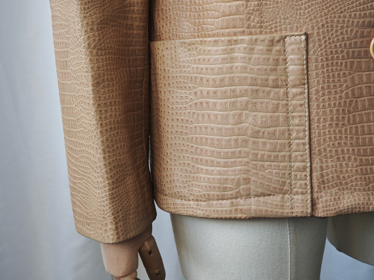 Tan leather crocodile jacket