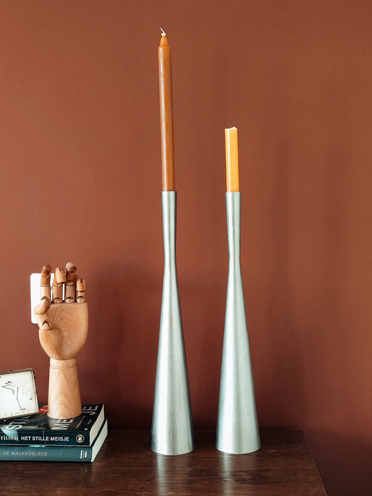 Chrome candle holders
