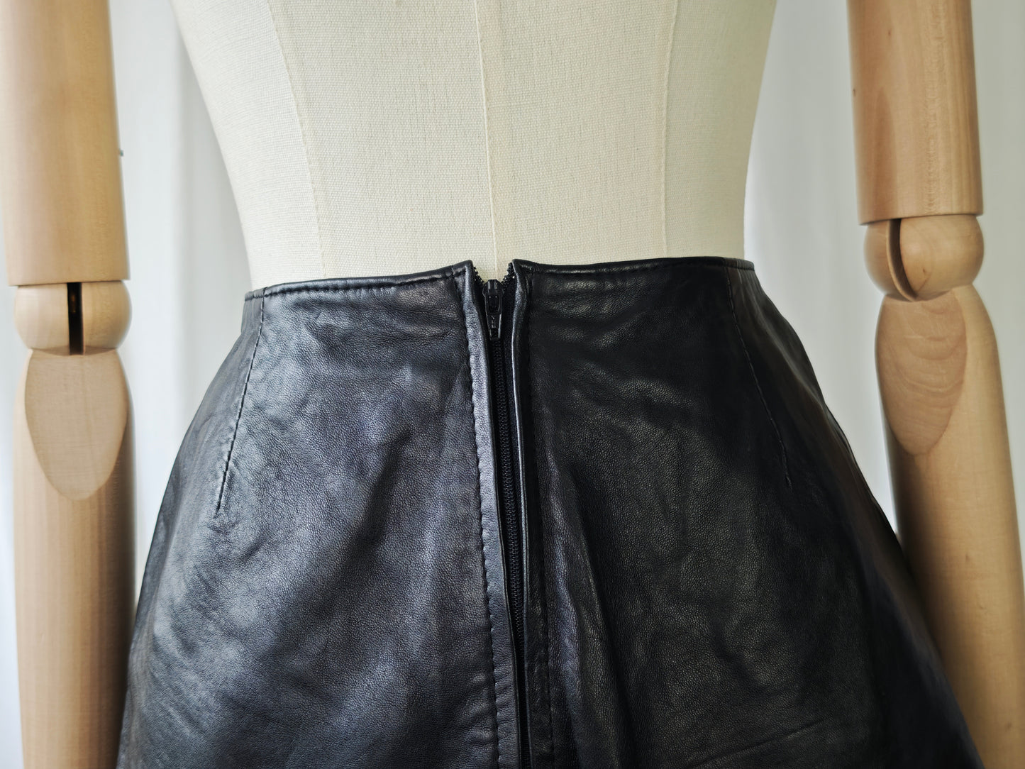 Leather micro shorts