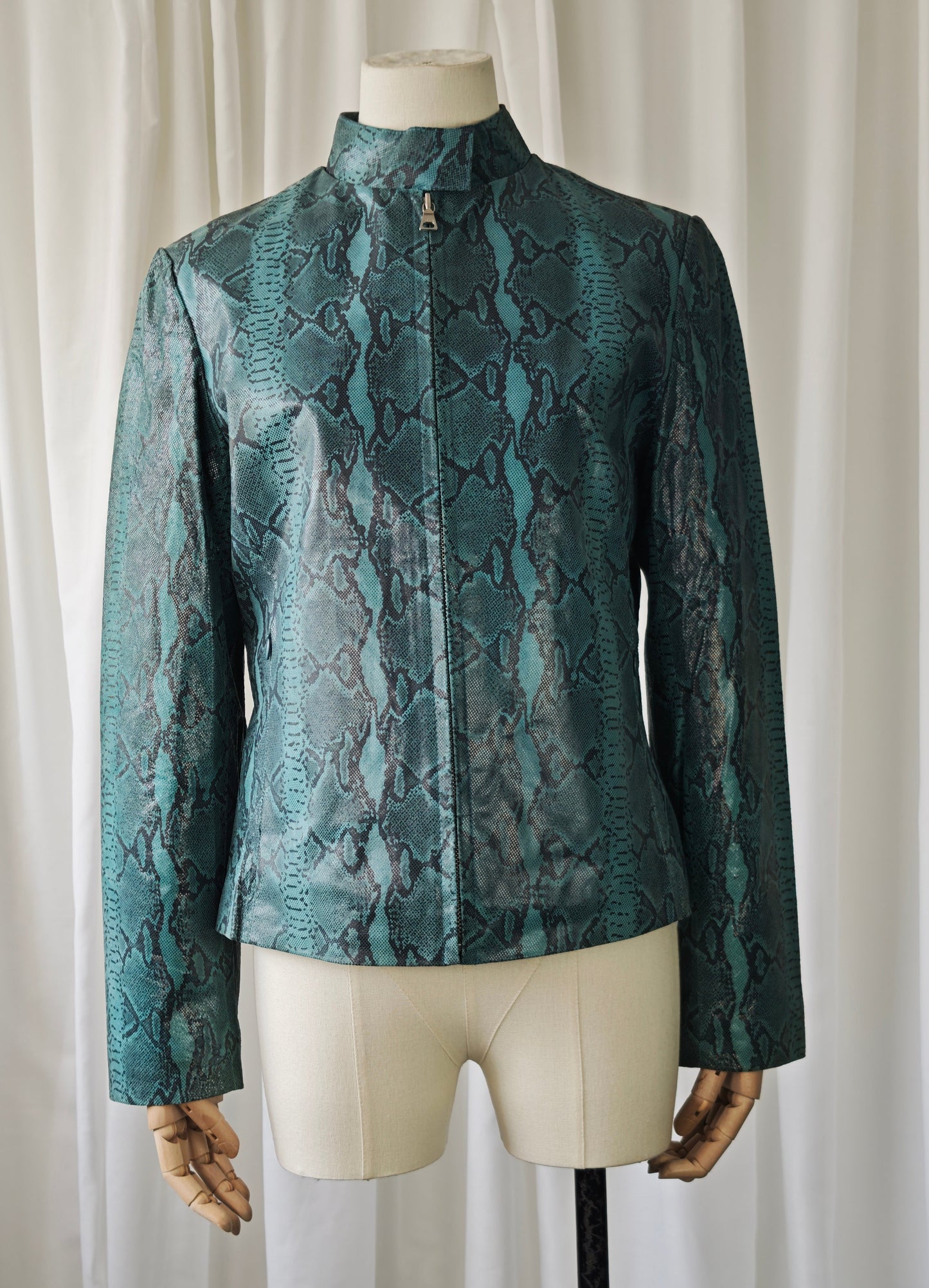 Leather snake print suit
