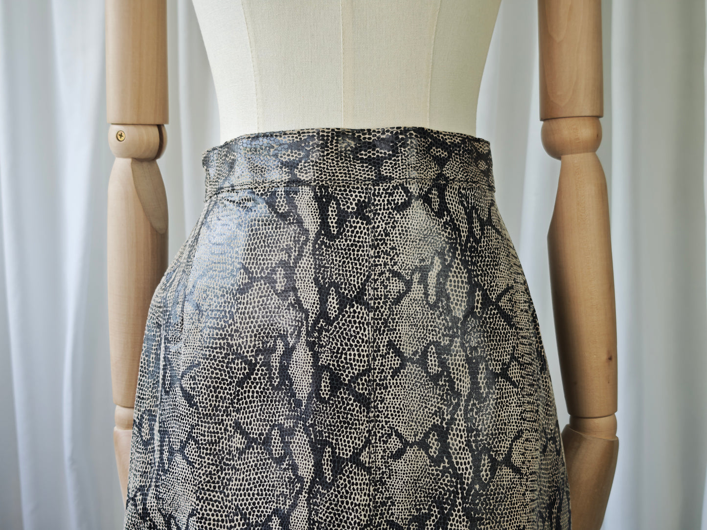 Leather snake print skirt