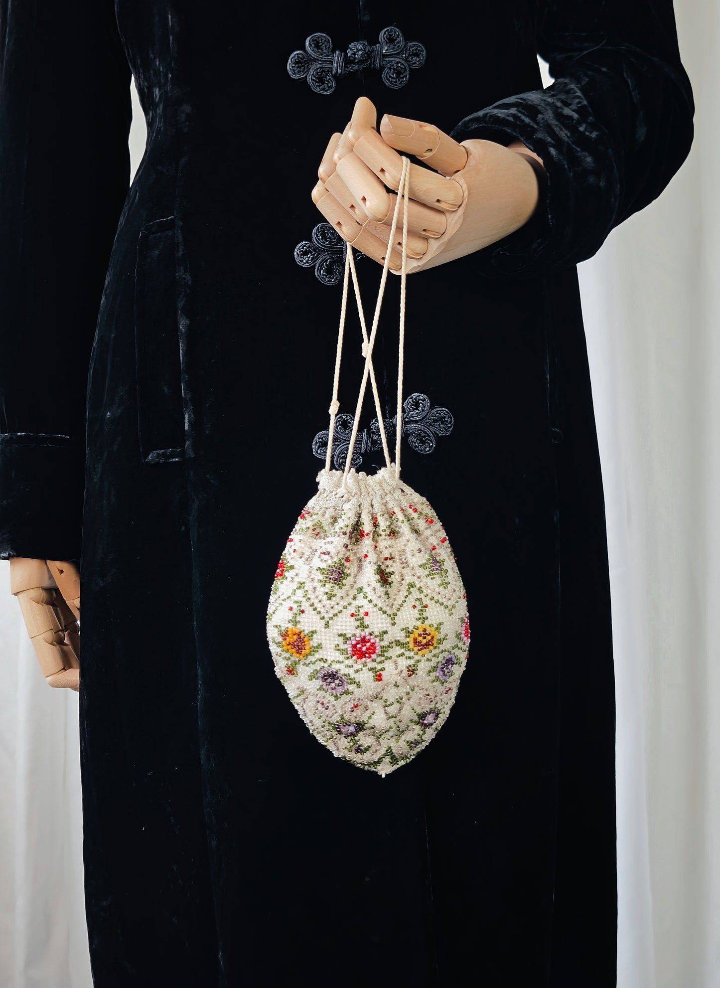 Victorian beaded pouch