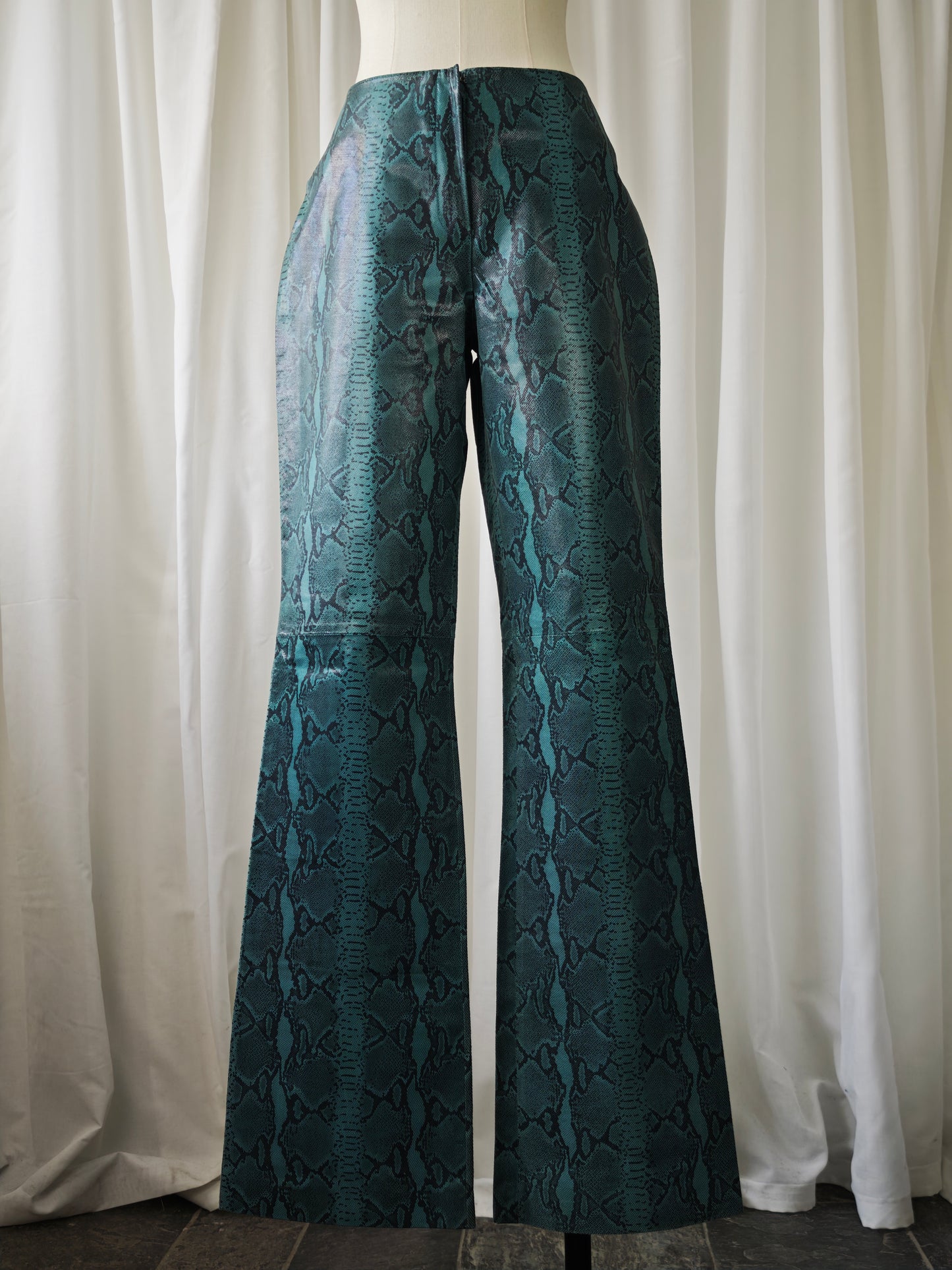 Leather snake print suit