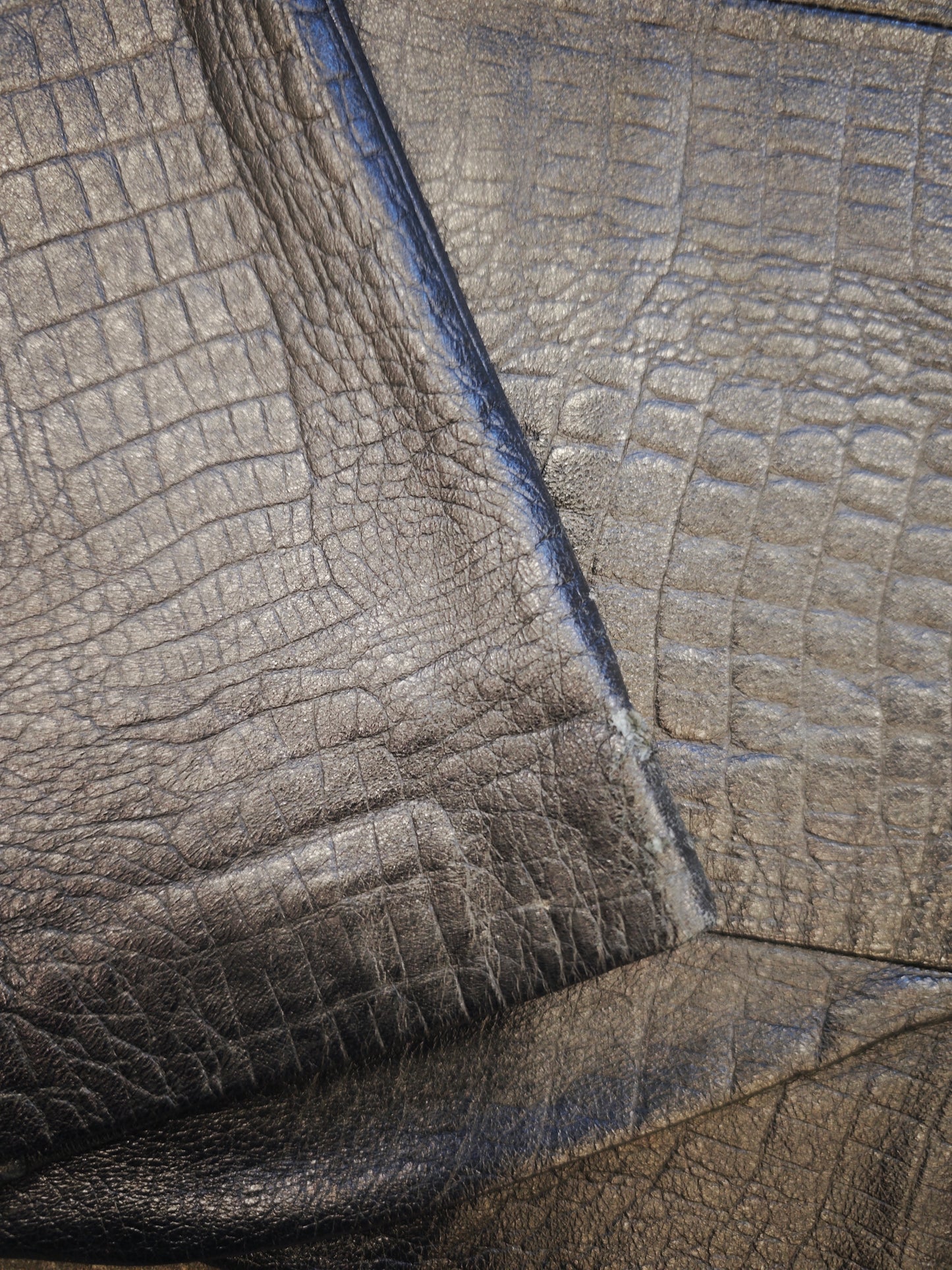 Kenzo leather croc trousers