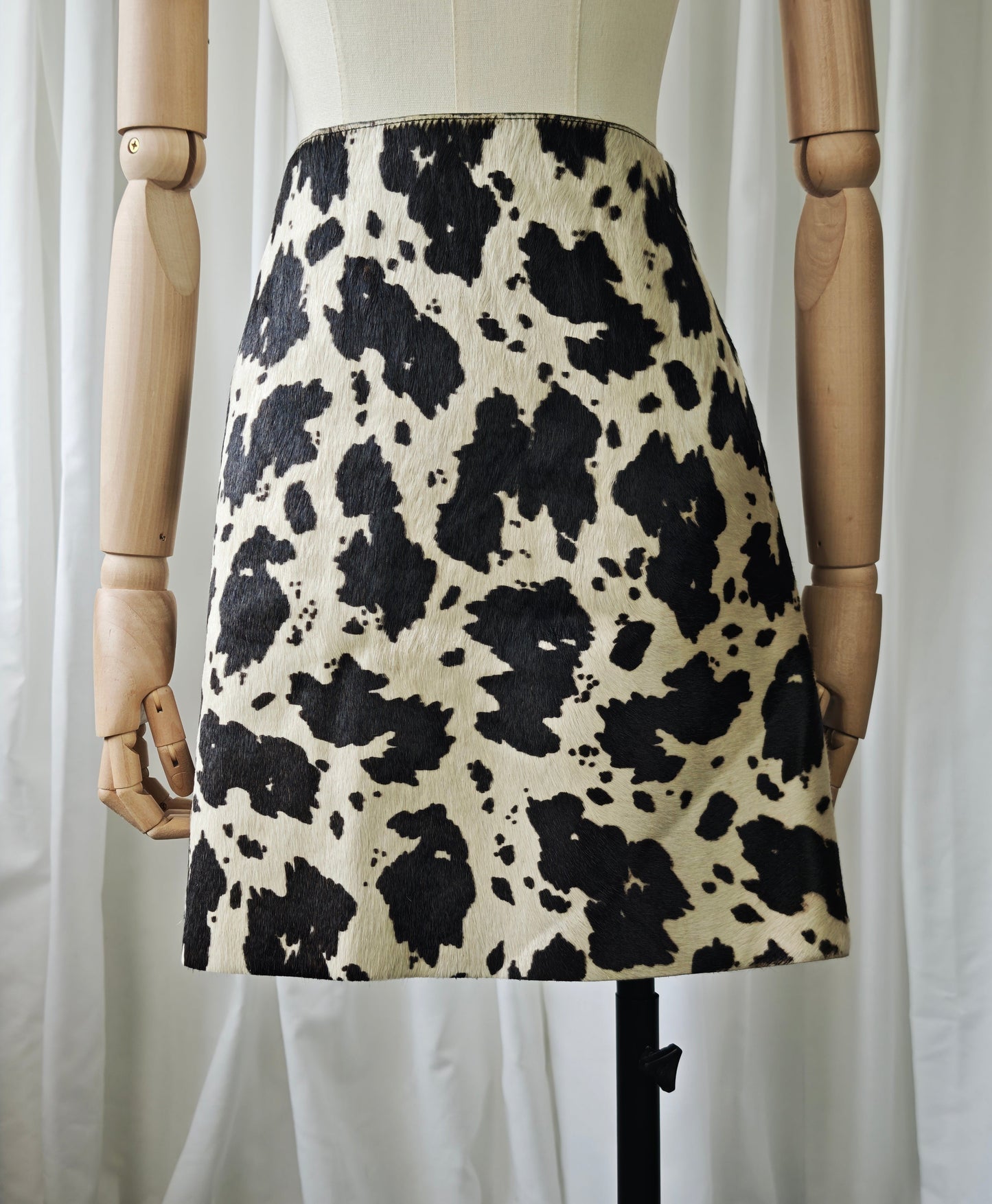 Cowhide mini skirt