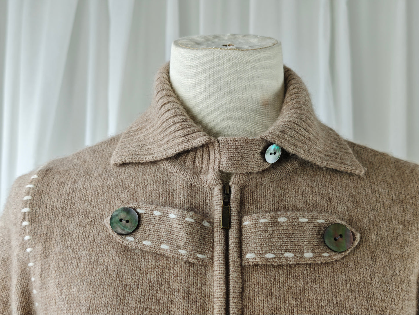 Cashmere zip-vest - M