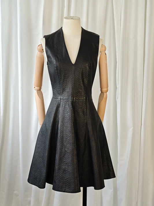 Leather snake print dress
