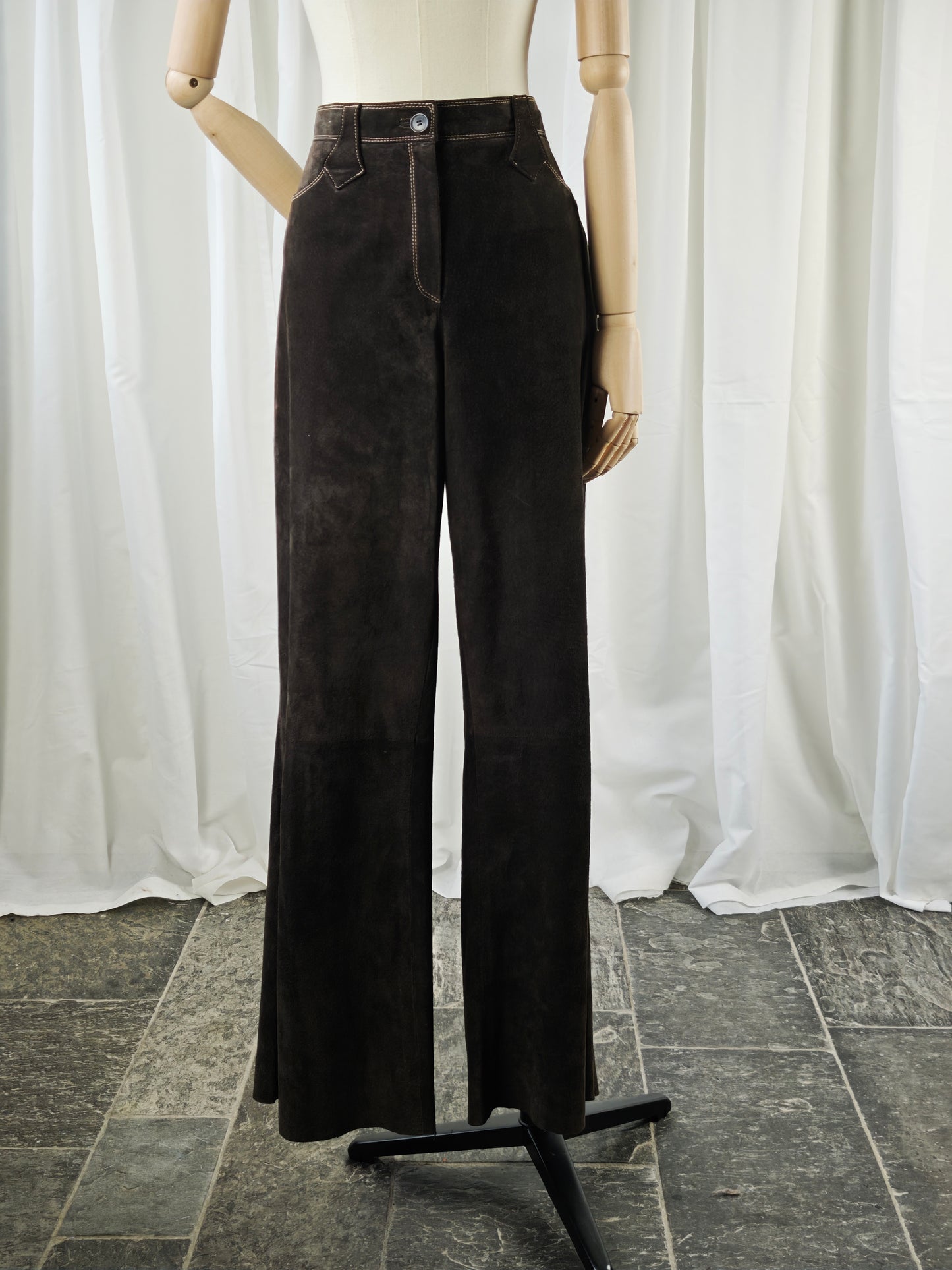 Chocolate brown suède trouser - XL/XXL