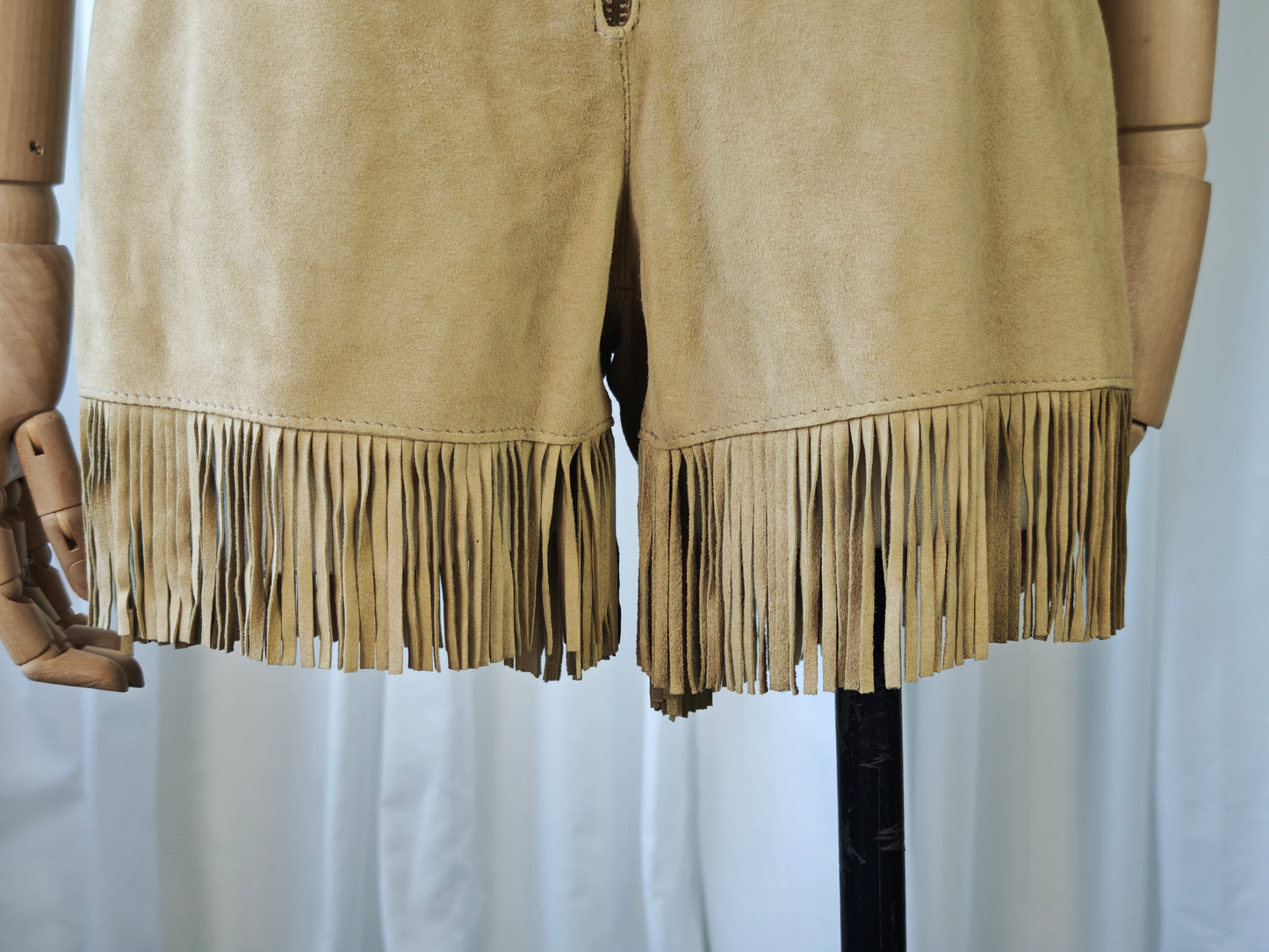 Fringed micro shorts