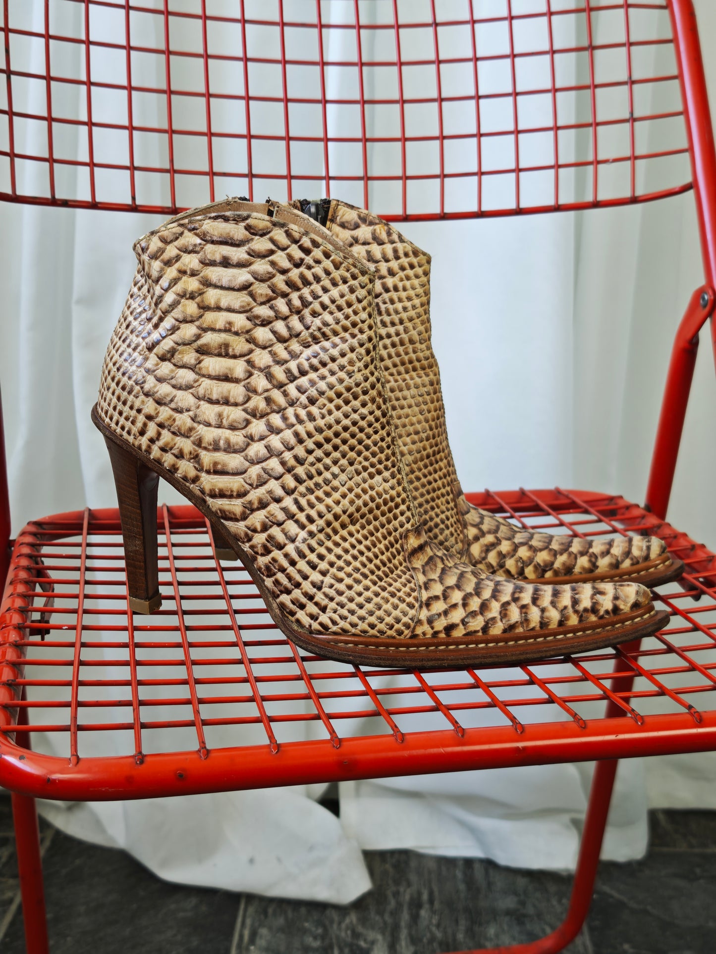Snake print stiletto boots - 38