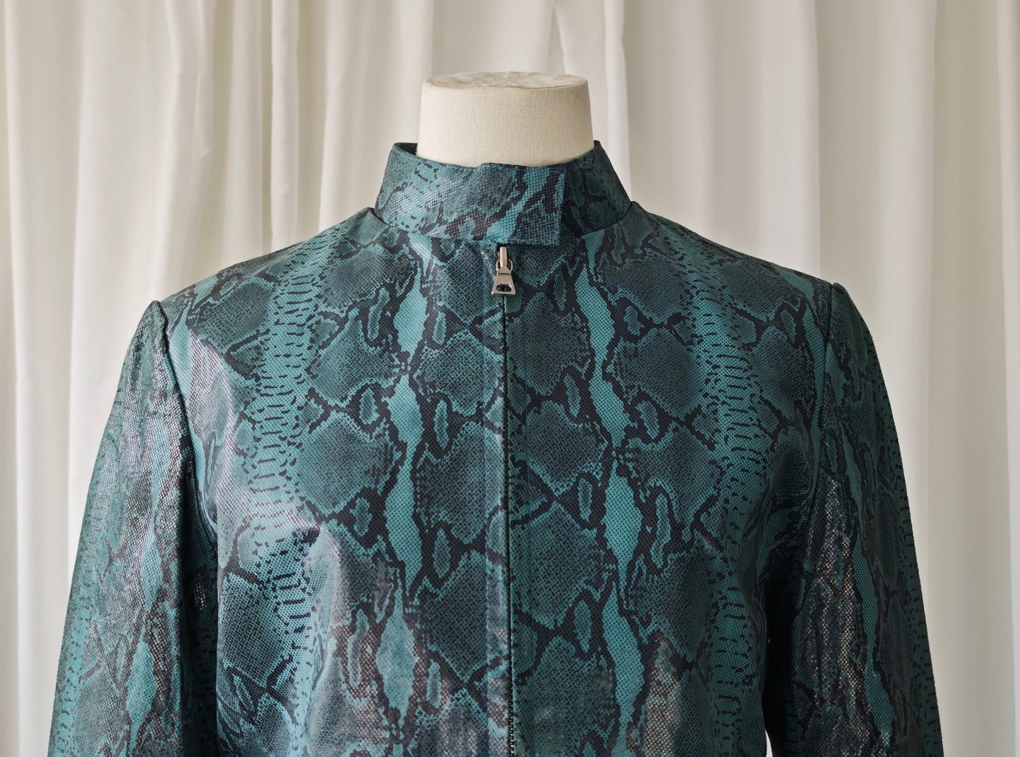 Leather snake print suit