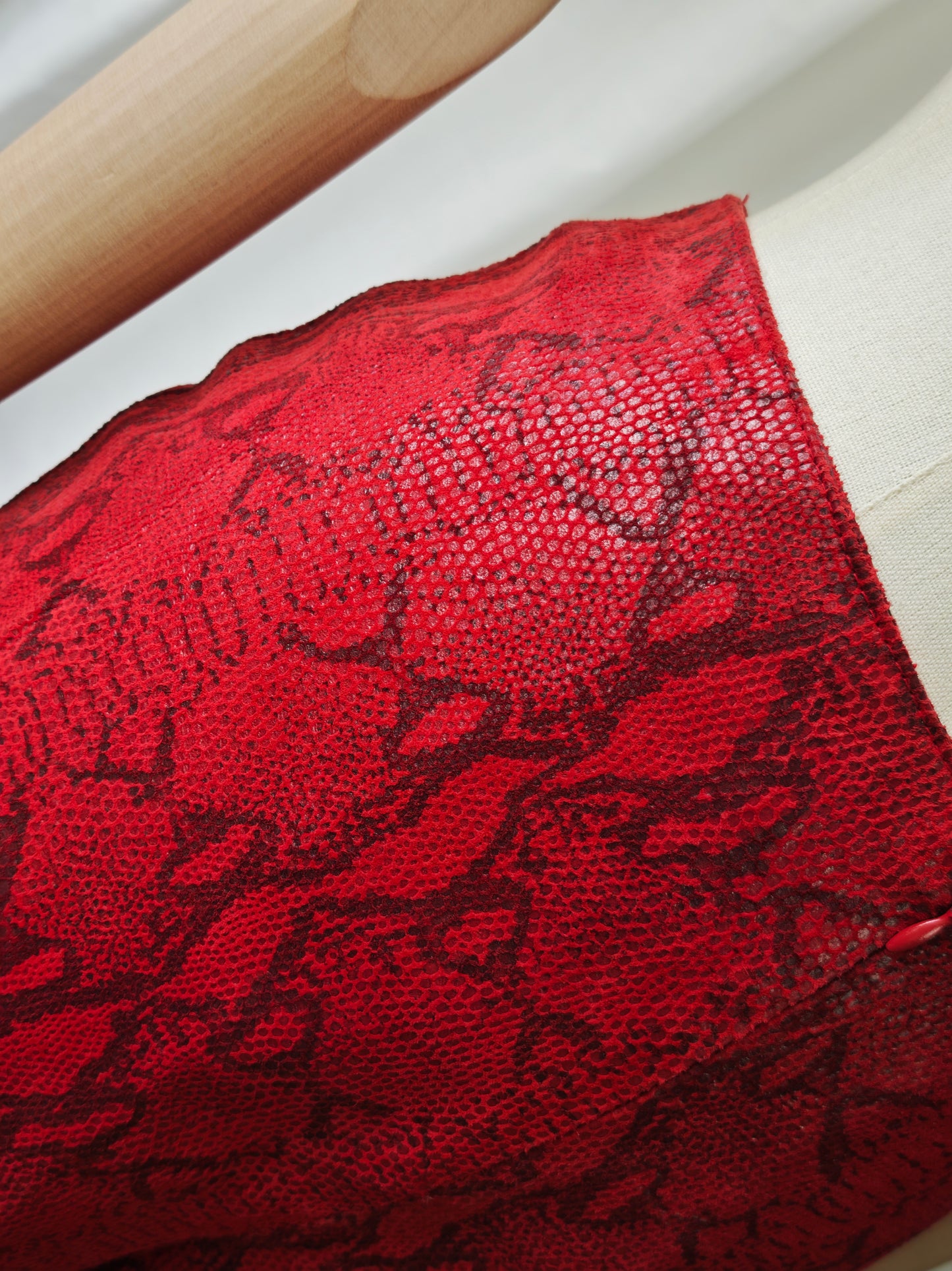 Leather snake print trousers