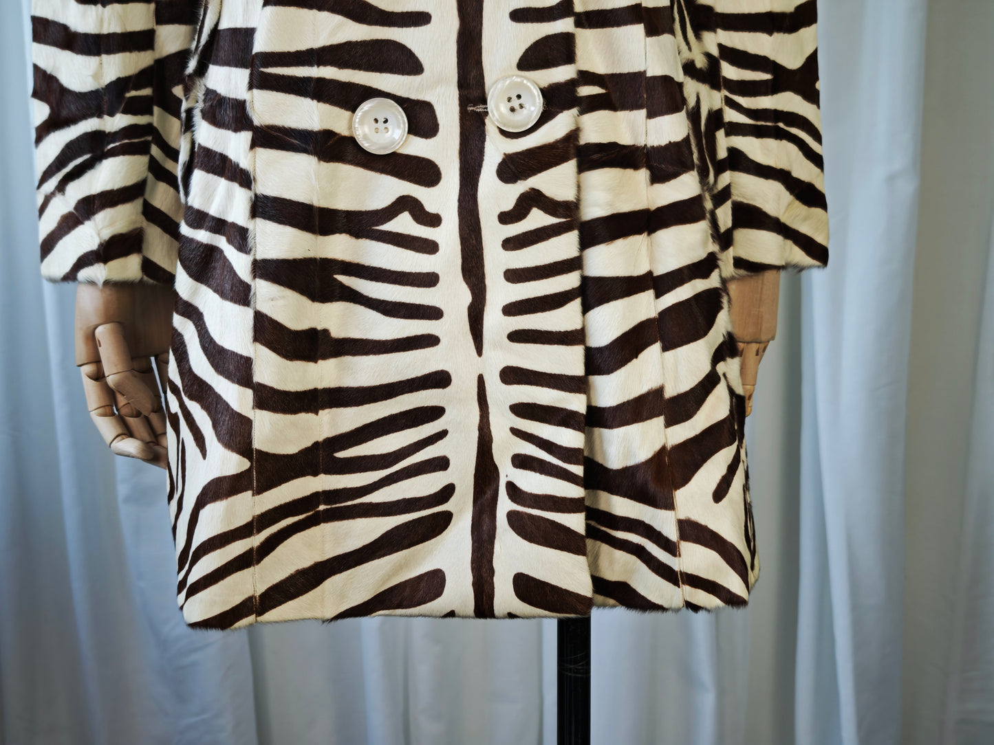 Zebra print pony coat