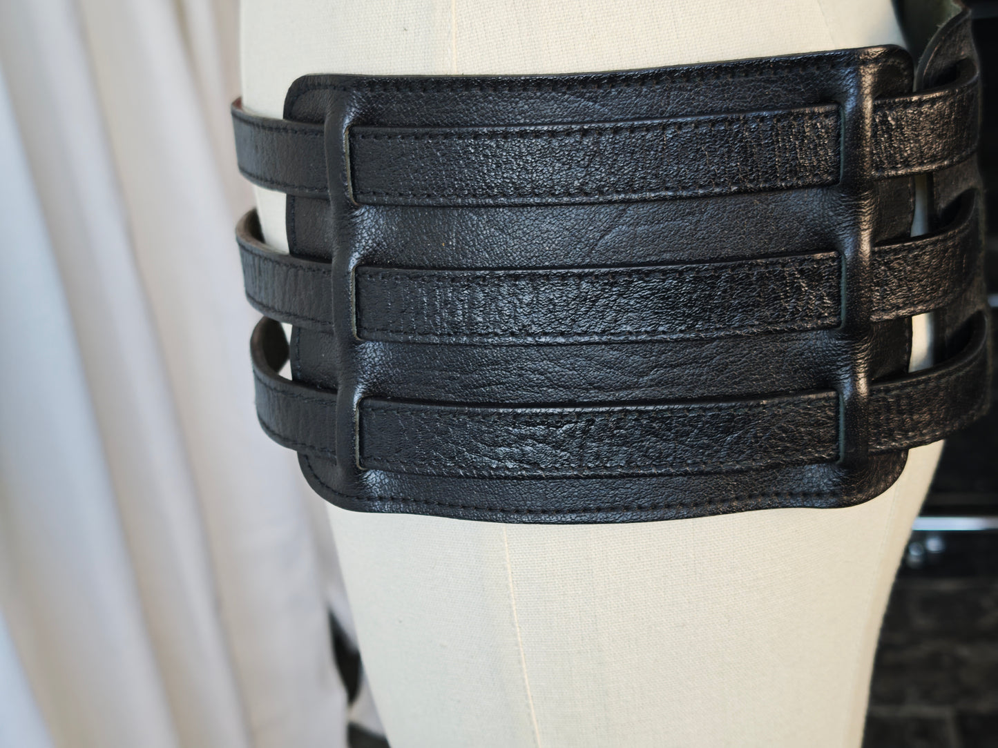 Leather corset belt - 90 cm