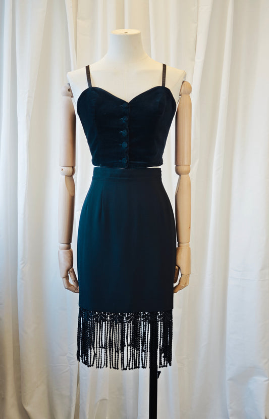 Lace fringe skirt - L