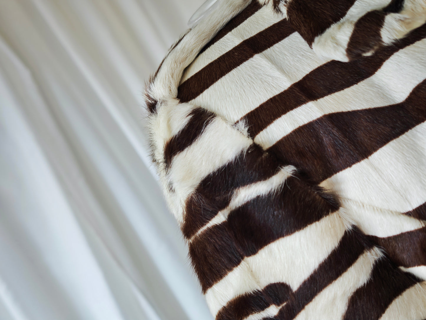 Zebra print pony coat