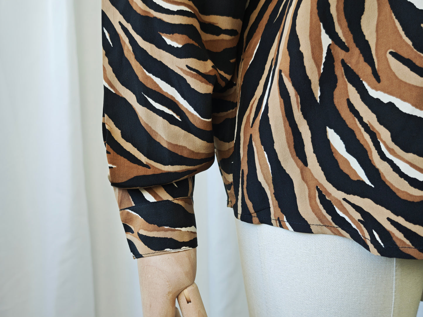 100% silk tiger print shirt