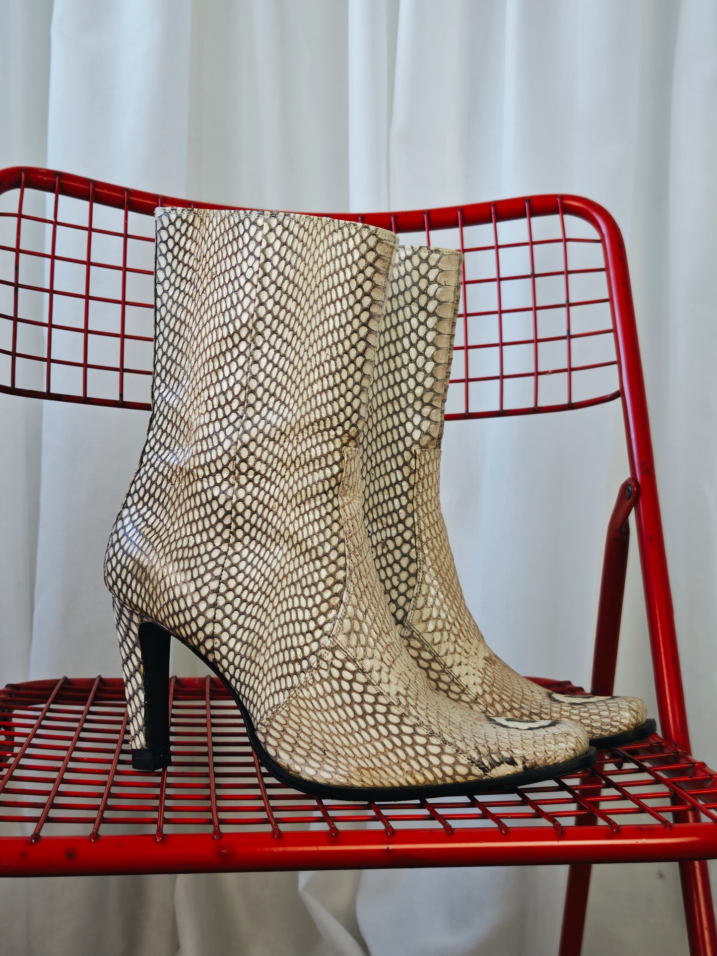 Real cobra leather boots