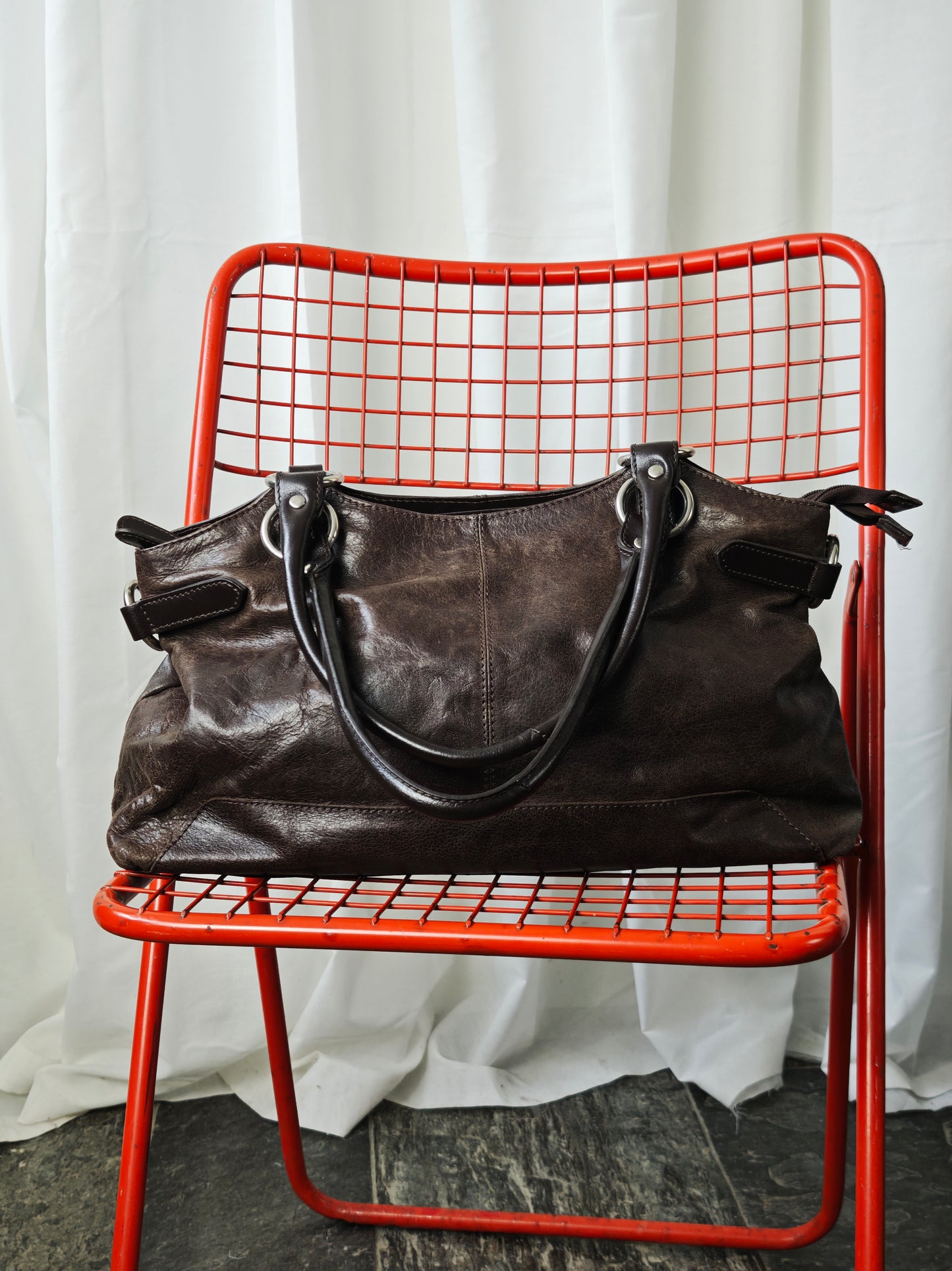 Chocolate brown leather bag