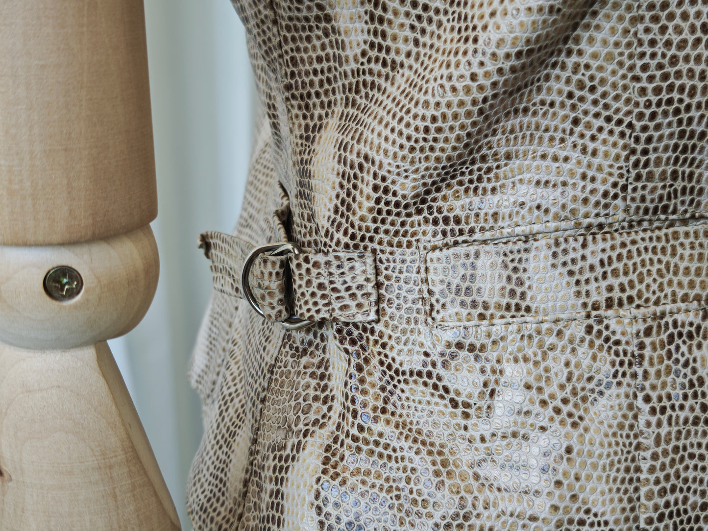 Leather snake print vest