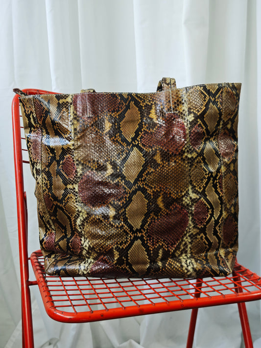 Snake skin tote