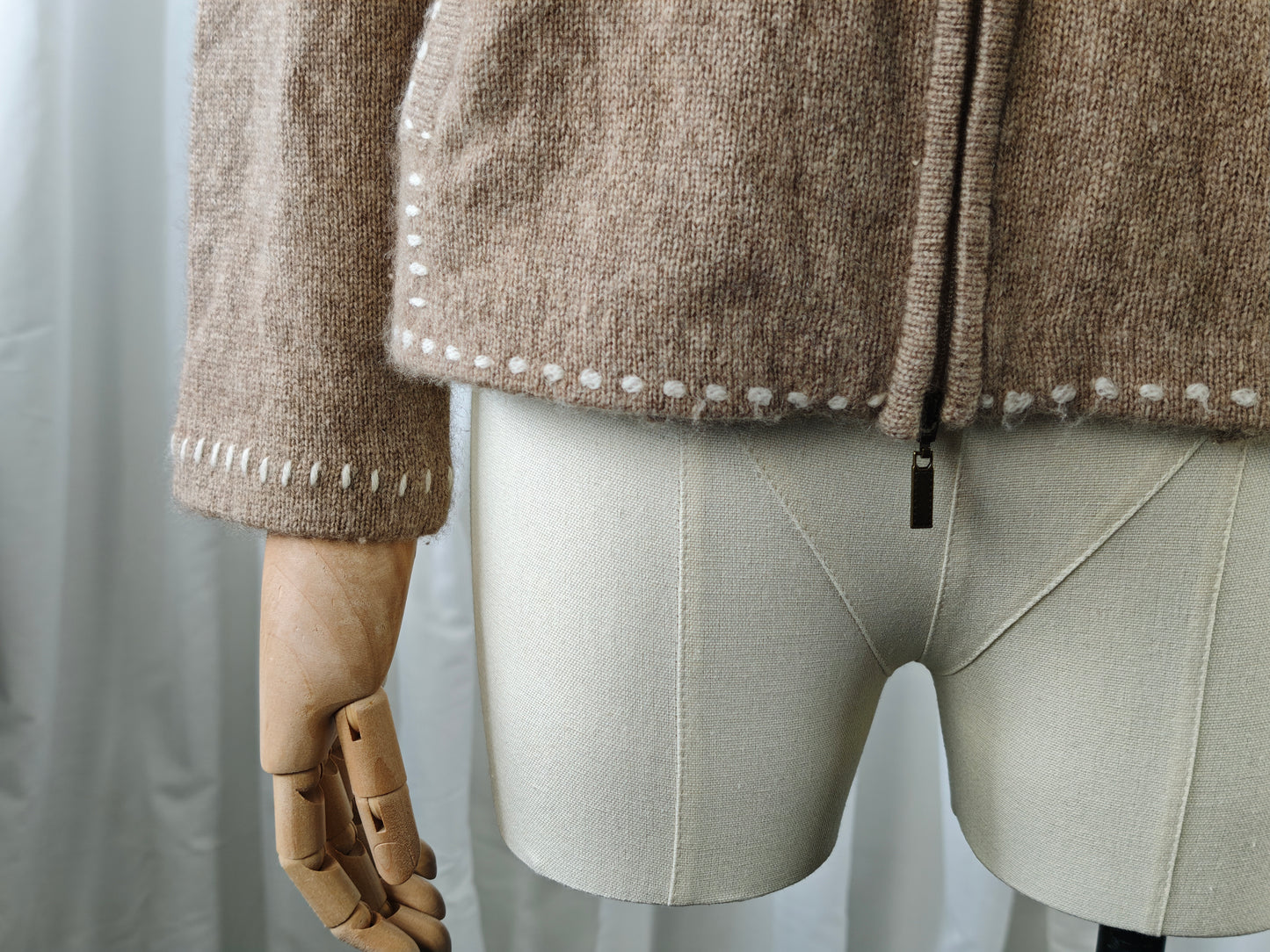 Cashmere zip-vest - M