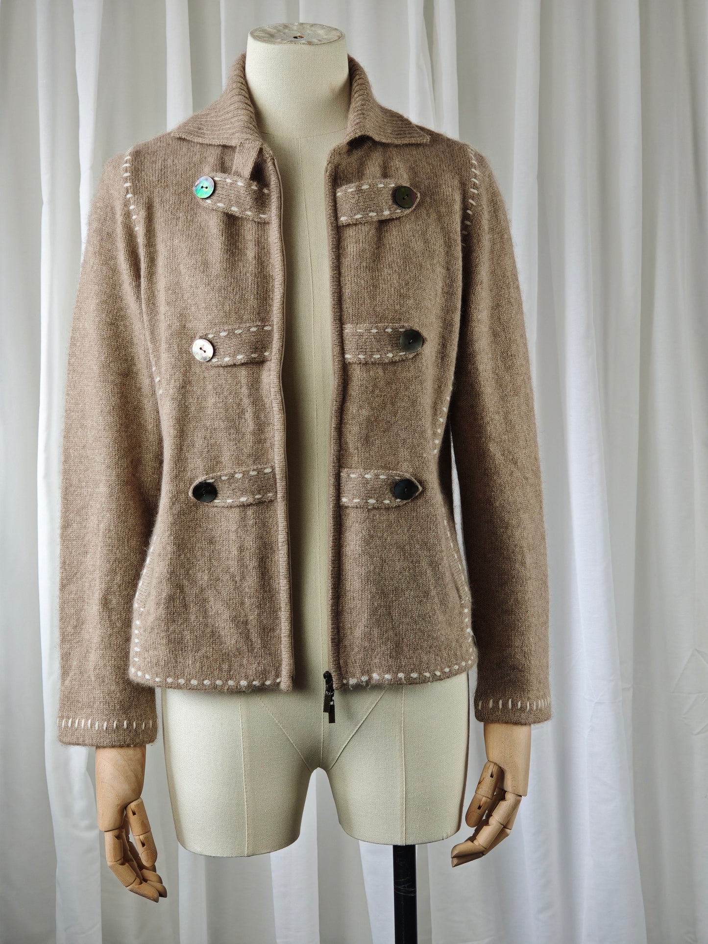 Cashmere zip-vest - M